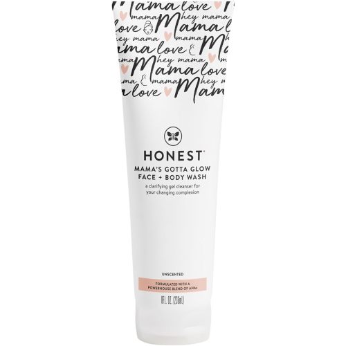 The Honest Company Honest Mama's Gotta Glow Face and Body Wash | Pregnancy Safe Clarifying + Exfoliating AHA Cleanser | 8 fl oz