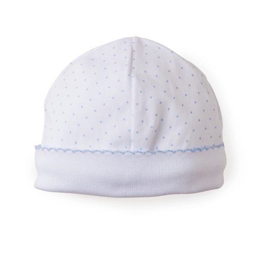 Polka Dot Hat, White with Blue