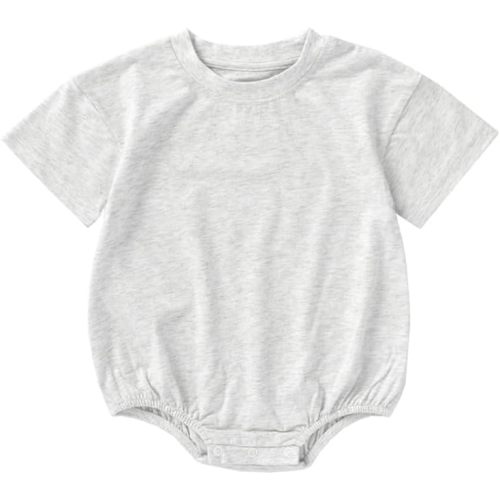 Bafeicao Baby Boy Girl Bubble Romper Organic Cotton Infant Summer Oversized Toddler T-Shirt Bodysuit Short Sleeve