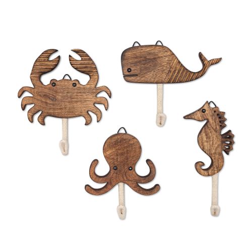 Cove 4-pc. Coastal Nursery Wall Hooks | Crane Baby