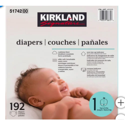 Kirkland Signature Diapers Sizes 1-2