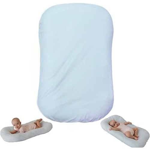 Snuggle Style Baby Nest, Baby Lounger, Organic Cotton Lounger for Baby, Breathable Portable Secure - Snuggle Collection (Blue)