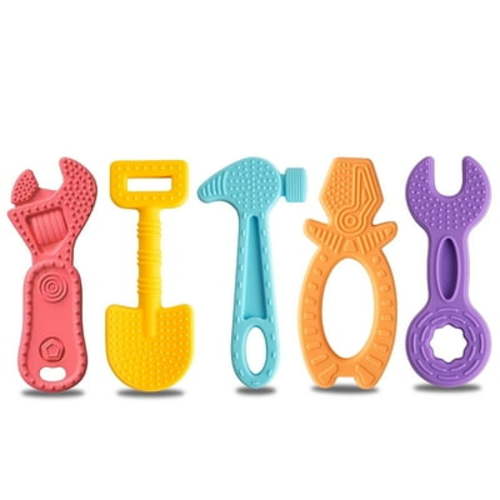 Teething Toys for Babies 0-6 Months 6-12 Months,Smasener Baby Teether Toys with Toothbrush,5 Pack Soft Silicone Baby Chew Toys Gift for Infants Toddler Boys and Girls