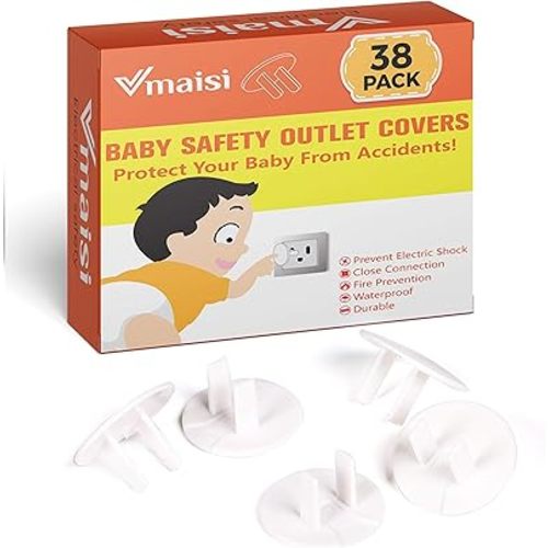 38 Pack Outlet Covers ChildProof Plug Protector - Vmaisi Baby Proofing Electrical Safety Outlet Plugs