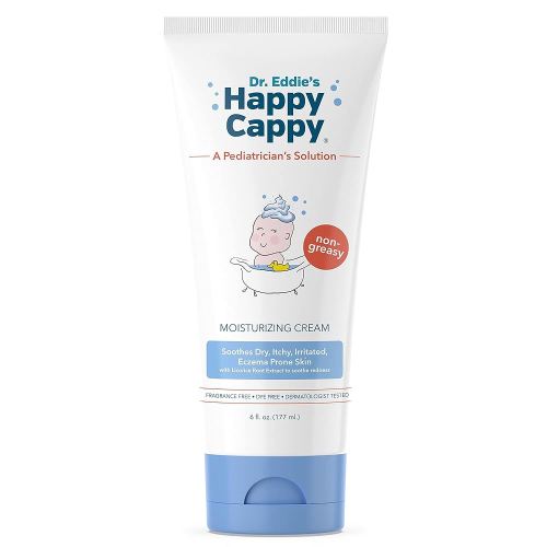 Happy Cappy Moisturizing Cream - Baby Cream for Eczema-Prone Skin, Lotion for Infants, Kids, Pediatrician-Formulated, Gentle, Paraben Free, Hypoallergenic, Sulfate Free, Soothes Dry Skin - 6 fl oz