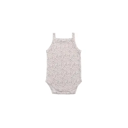 Organic Cotton Bridget Singlet Bodysuit - Amber Floral Lilac Ash