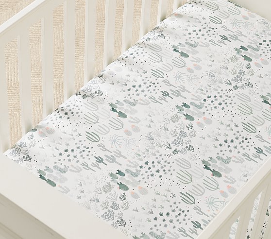 Organic Lennon Cactus Fitted Crib Sheet