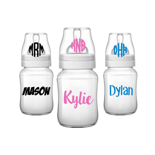 Daycare Name Labels - Personalized Name Labels for Baby Bottles - Bottle Cap Monogram - Waterproof Bottle Labels - Vinyl Name Decal Stickers