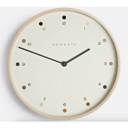 Mr. Clarke Dots Clock in Light Plywood