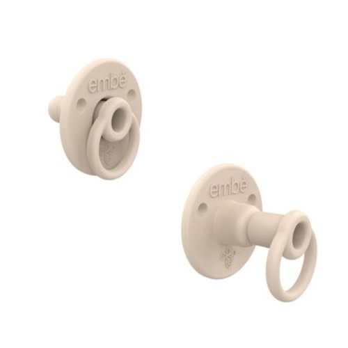 embe Binnie Retractable Silicone Pacifier - Oatmeal Blush, 2-Pack