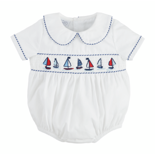 Collared Sailboat Baby Bubble | 6-9 mo