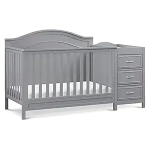 DaVinci Charlie 4-in-1 Convertible Crib and Changer Combo in Grey