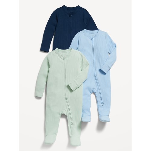 Sleep & Play 2-Way-Zip Footed One-Piece 3-Pack for Baby