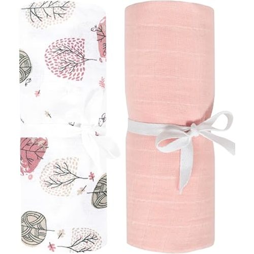 Perlimpinpin Couverture en mousseline – Couverture nid d'ange pour bébé – Lot de 2