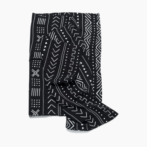 Loulou Lollipop Bamboo Muslin Swaddle - Black Mudcloth