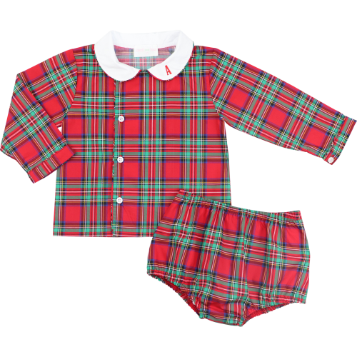 Red Christmas Plaid Diaper Set – Cecil & Lou