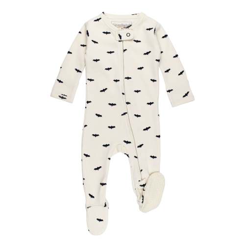 Organic Zip Footie, Bats – Lily Valley Baby