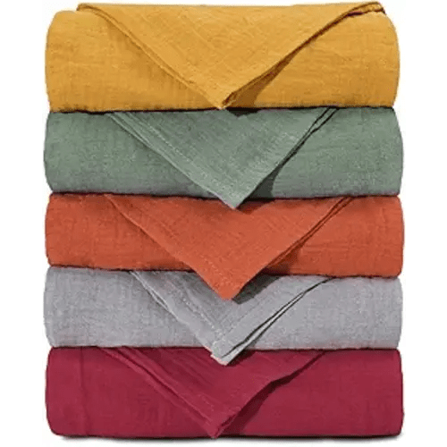 Muslin Receiving Blankets, Neutral Blanket Swaddling for Newborn Boys and Girls, 5 Pack Breathable and Skin-Friendly Swaddle Wrap for Infant Baby (Fresh Colors)