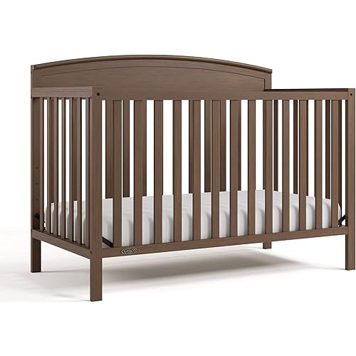 Graco Benton 5-in-1 Convertible Crib – GREENGUARD Gold Certified, Converts from Baby Crib to Toddler Bed, Daybed and Full-Size Bed, Fits Standard Full-Size Crib Mattress (Hazelnut)