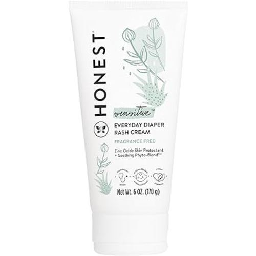 The Honest Company Hypoallergenic Diaper Rash Cream | Moisturizing + Calming Zinc Oxide Ointment | NEA Recognized, Cruelty Free | Value Size, 6 oz