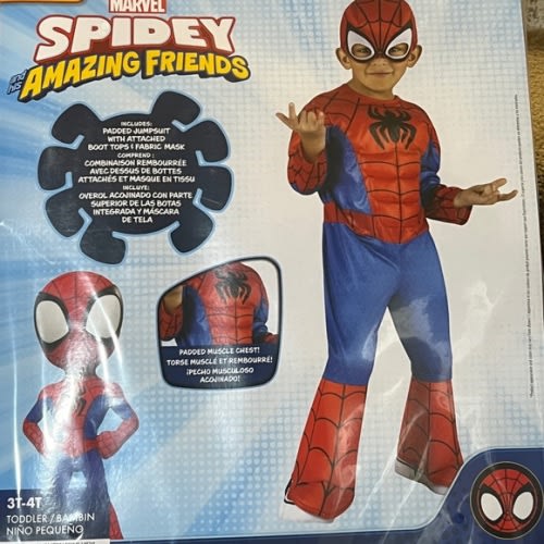 Spidey and His Amazing Friends Toddler Spiderman Spider-Man Costume - 3T/4T