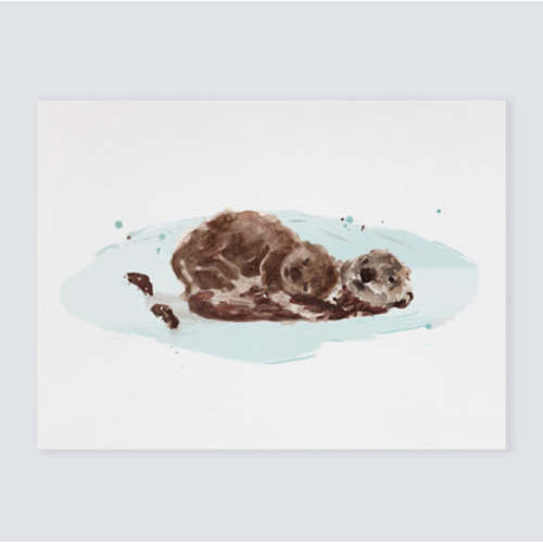 Otters Watercolor Print Art for Baby's Room – Moon Rock Prints