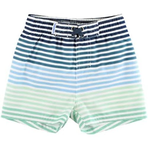 RUGGEDBUTTS Boys UPF50+ Sun Protection Striped Color Block Swim Trunks