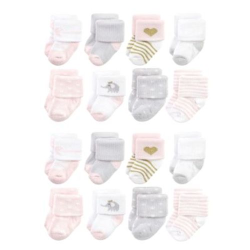 Hudson Baby Cotton Rich Baby Terry Socks 16-Pack
