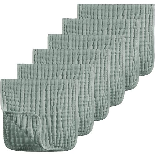 Muslin Burp Cloths 100% Cotton Muslin Cloths Large 20''x10'' Extra Soft and Absorbent 6 Pack Baby Burping Cloth for Boys and Girls by Looxii (Dark Green)