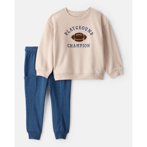 Toddler Boy DayDream Fleece Football Long-Sleeve Tee & Pant Set - Carter's | Carter's