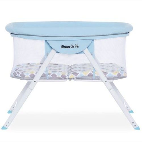 Dream On Me Jpma Certified Poppy Traveler Portable Bassinet In Brown & Blue