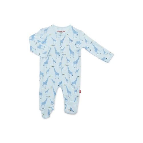 Jolie Giraffe Organic Cotton Magnetic Footie, Newborn