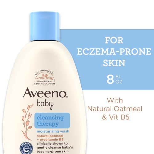Aveeno Infant Baby Cleansing Therapy Moisturizing Bath Body Wash, Oatmeal, 8 oz