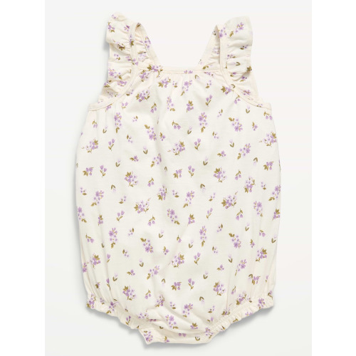 Printed Sleeveless Ruffle-Trim Romper for Baby