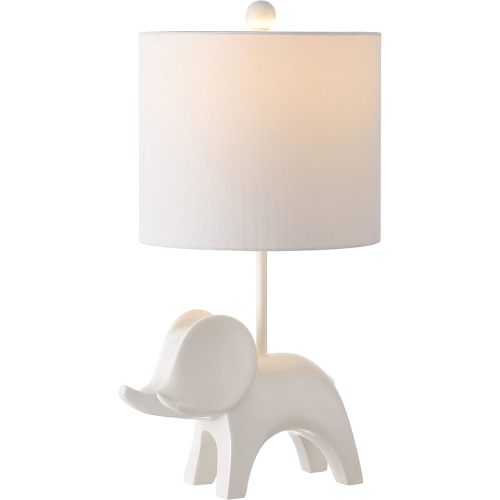 SAFAVIEH Lighting - Ellie Elephant 20-Inch Kids Table Lamp - White - Playful Figure Design - Ideal for Kids Room, Nursery, Bedroom - LED Bulb Included (KID4248A)