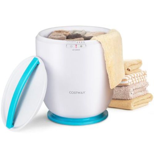 Costway Countertop Towel Warmer Bucket With Aromatherapy Holder Auto Shut Off & Timer Blue