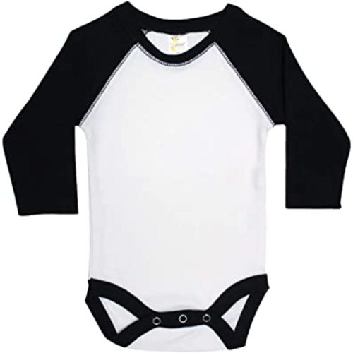 Laughing Giraffe Baby Blank Long Sleeve Raglan Baseball One piece bodysuit