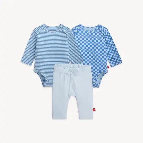 Magnetic 3-Pack Bodysuit & Pant 3-6mo