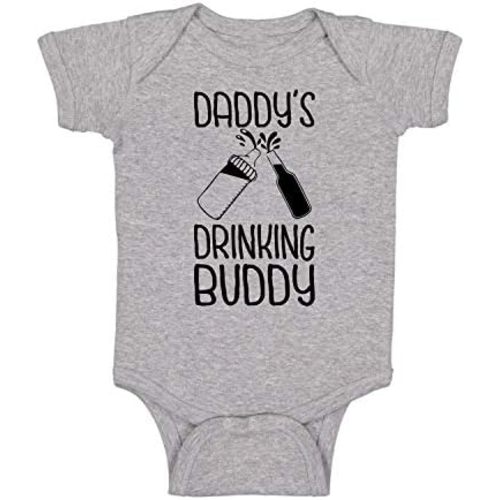 Belle Homie Daddy's Drinking Buddy - Funny Baby Essentials Bodysuit - Infants Outfit Newborn Unisex Rompers