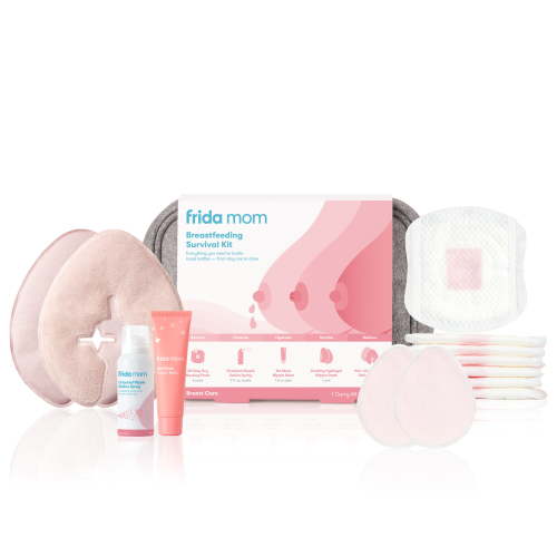 Frida Mom Breastfeeding Survival Kit with Nipple Cream, Lactation Breast Pads, and More, 13 Piece Kit