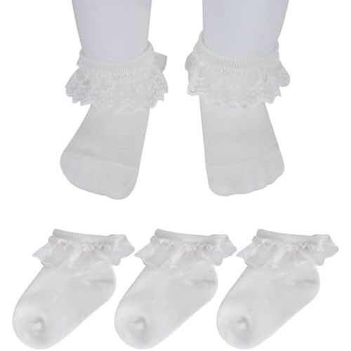 Newborn Socks Girl Baby Girl Lace Infant Little Girls Pack of 3/5