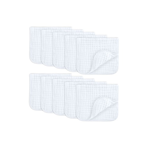 Muslin Burp Cloths - Pack of 10