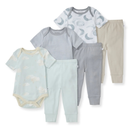 Hello Moon Organic Short Sleeve Bodysuit & Pant Set 3 Pack – Burt's Bees Baby