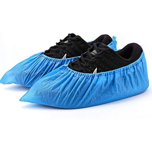 Shoe Covers Disposable Non Slip -100 Pack(50 pairs) 15.7'' Hygienic Waterproof Foot Booties Covers Recyclable Shoe Booties Covers for Indoors, Fits Up to US Men's 11 & US Women's 13