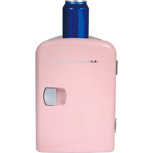 Frigidaire Mini Portable Compact Personal Fridge Cools & Heats, 4 Liter Capacity Chills Six 12 oz Cans, 100% Freon-Free & Eco Friendly, Includes Plugs for Home Outlet & 12V Car Charger - Pink