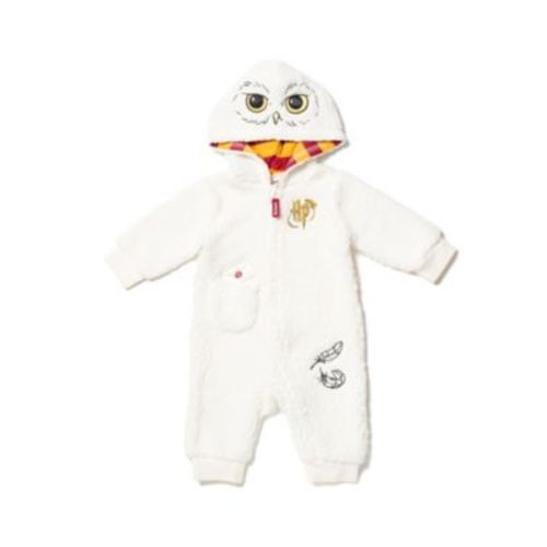 Hedwig Owl Boys Zip Up Costume Coverall White Infant