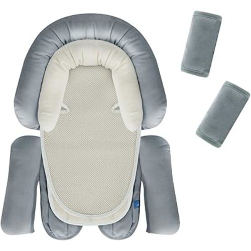 COOLBEBE Upgraded 3-in-1 Babybody Support & Strap Covers Set for Newborn Infant - Extra Soft Car Seat Insert Cushion Pad, Perfect for Carseats, Strollers, Swing