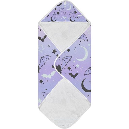 Cute Bats Starry Sky Baby Towel Ultra Soft Hooded Towels for Babies - Ultra Absorbent Cotton Bath Towels 30x30 Inch