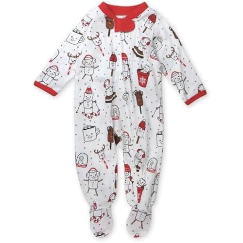 HonestBaby Baby 100% Organic Cotton Holiday Sleep & Play Footed One-Piece Pajama