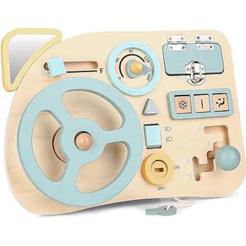 Amazon.com: Montessori Busy Board Toy for Toddlers, Car Wooden Sensory Board Educational Toys with 10 Fine Activity Motor Skills, Driving Scene Travel Toys for Toddlers Boys and Girls : Toys & Games
